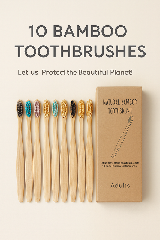 10 Bamboo Soft Toothbrushes